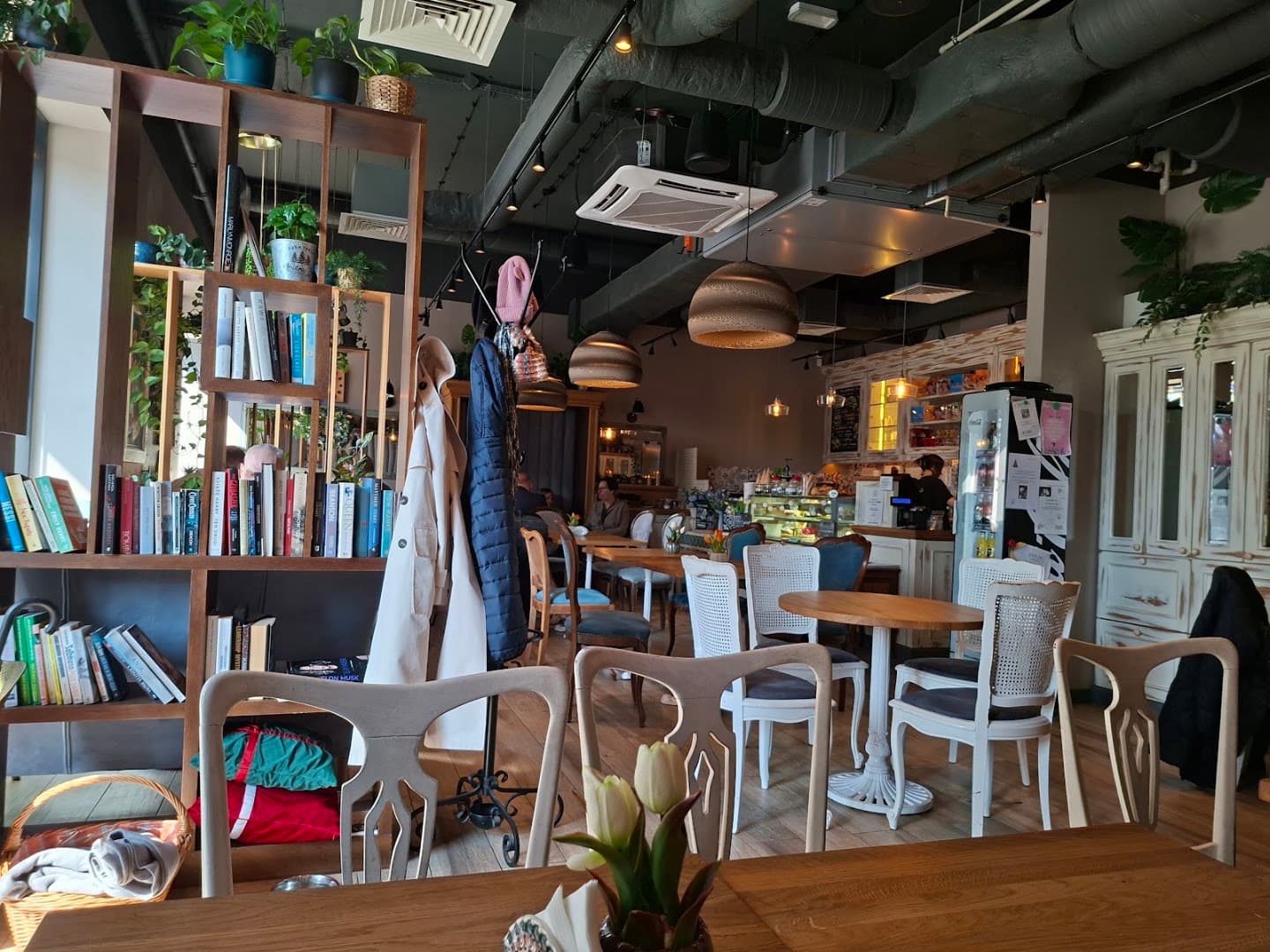 Interior of Ach Cafe, specialty coffee shop in Warsaw