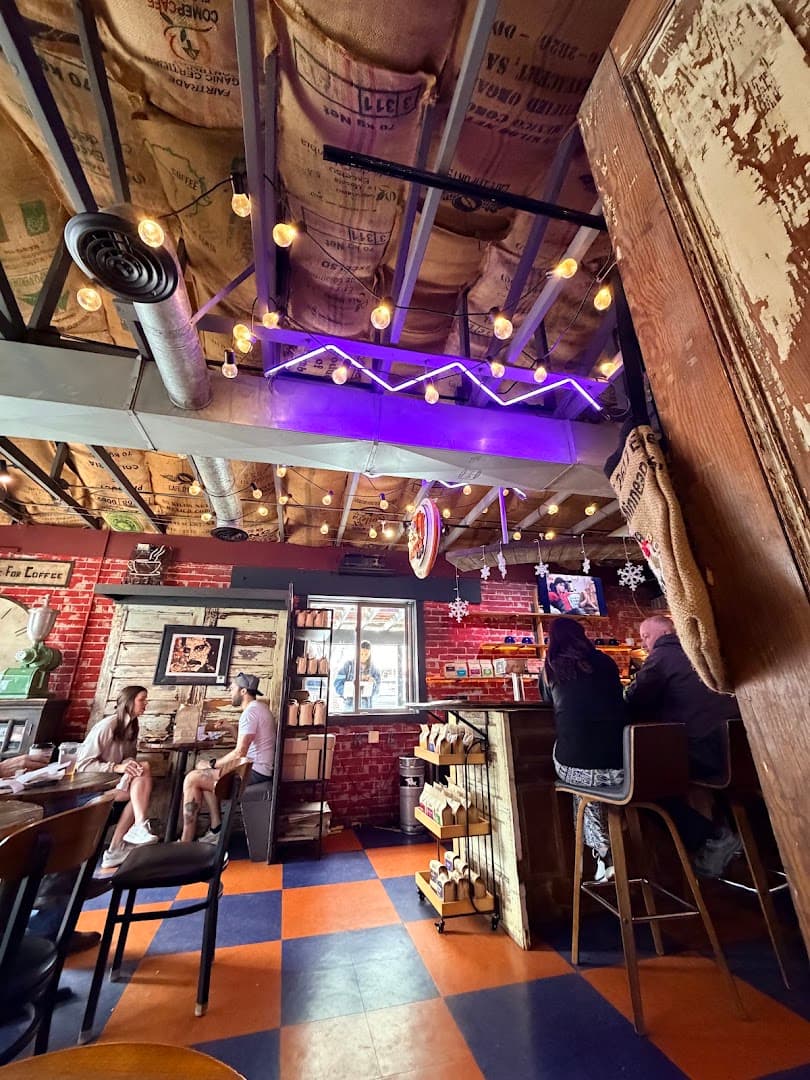 Interior of Smelly Cat Coffeehouse & Roastery, specialty coffee shop in Charlotte