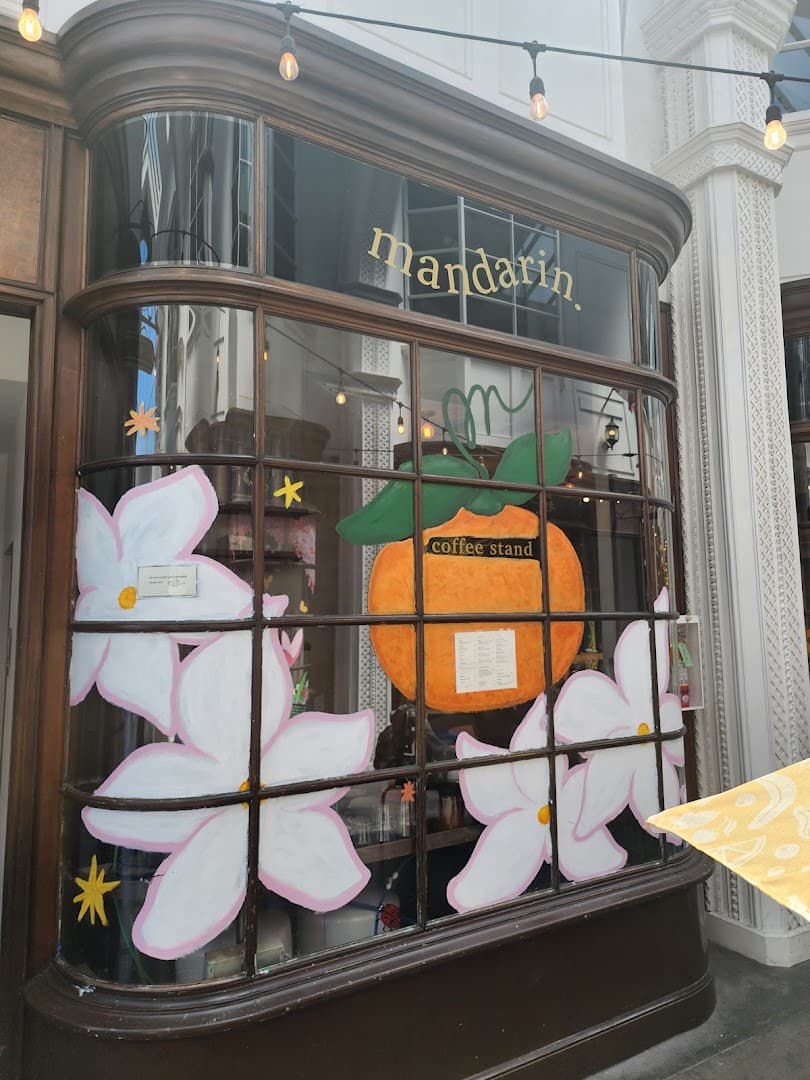 Storefront of mandarin coffee stand, specialty coffee shop in Los Angeles
