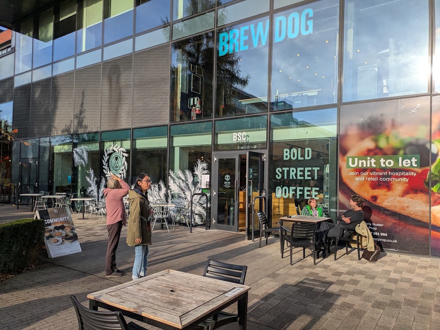 Storefront of Bold Street Coffee University Green, specialty coffee shop in Manchester