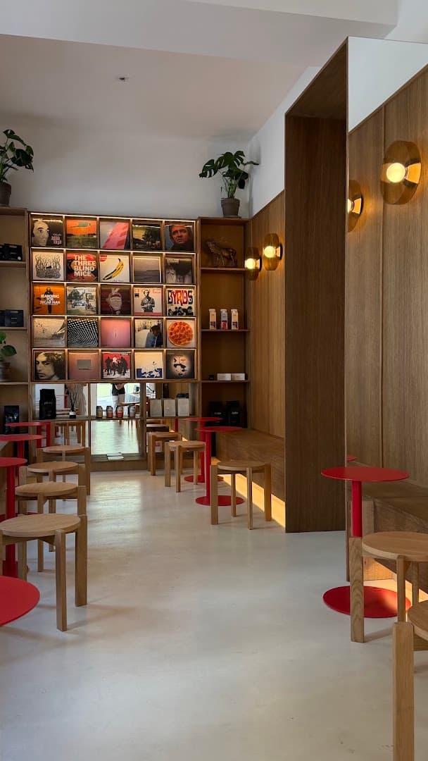 Interior of Pikola Praha, specialty coffee shop in Prague