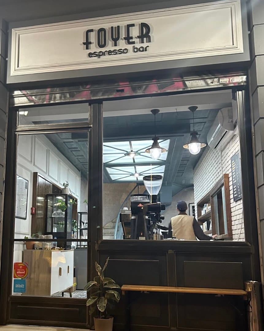 Interior of Foyer Espresso Bar, specialty coffee shop in Athens