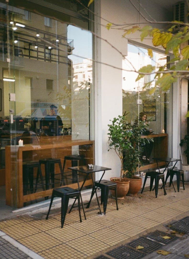 Storefront of Foyer Espresso Bar, specialty coffee shop in Athens