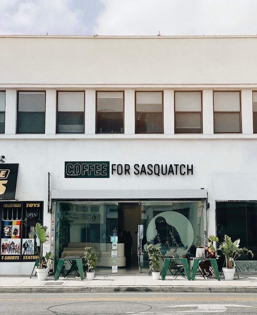 Storefront of Coffee For Sasquatch, specialty coffee shop in Los Angeles