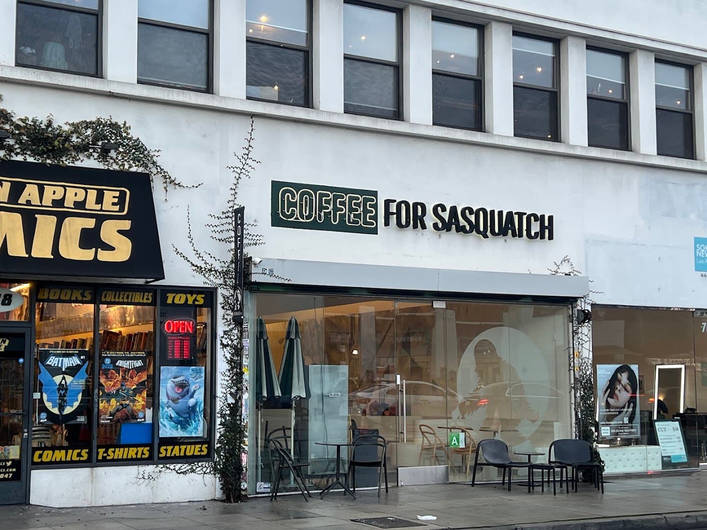Storefront of Coffee For Sasquatch, specialty coffee shop in Los Angeles