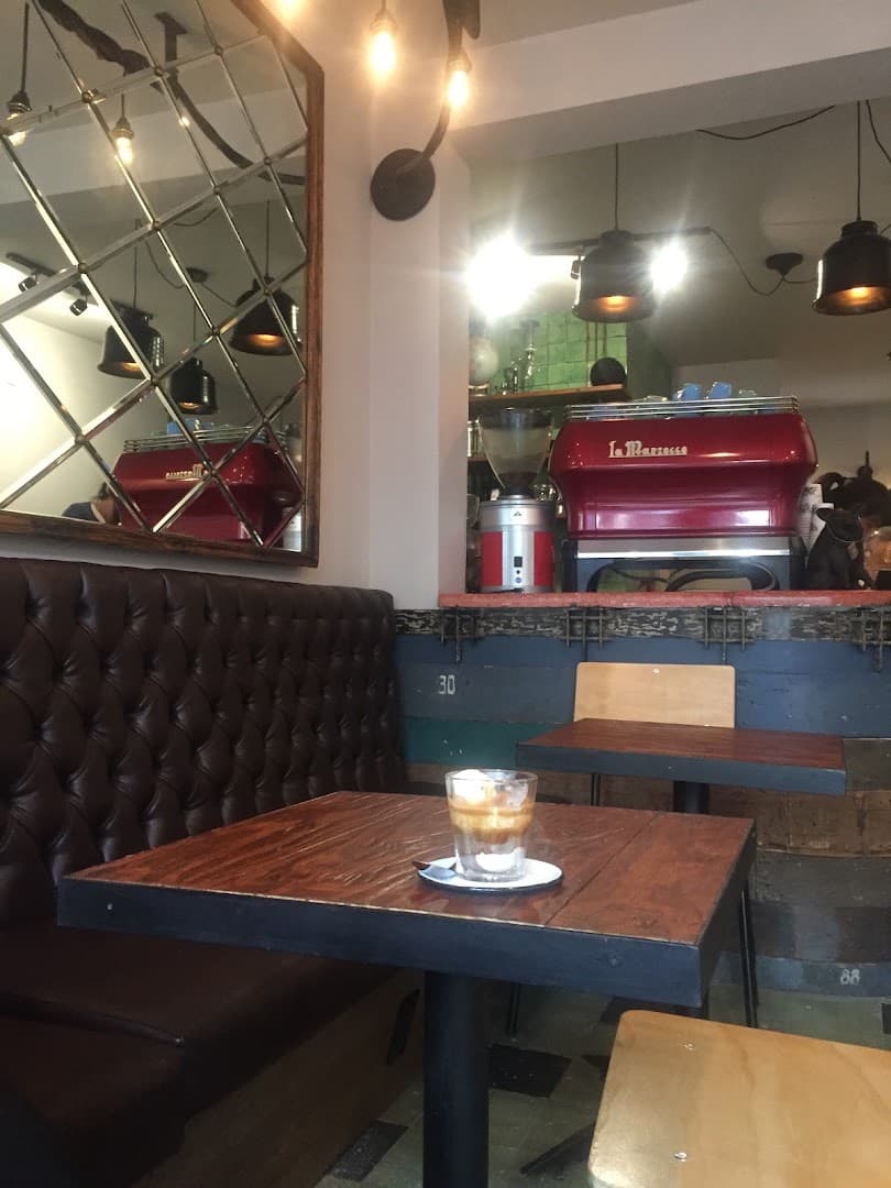 Interior of Cardinal Coffee House, specialty coffee shop in Mexico City