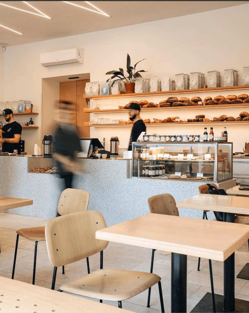 Interior of Kro Coffee, specialty coffee shop in Prague