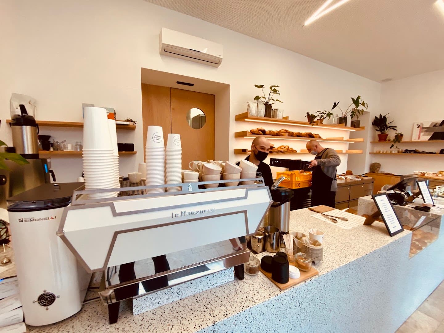 Interior of Kro Coffee, specialty coffee shop in Prague