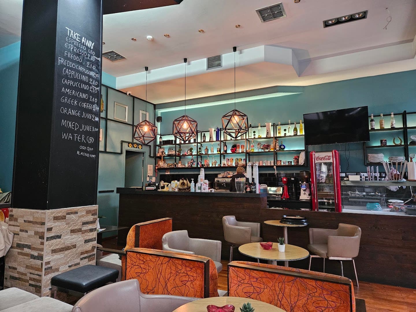 Interior of Magica coffee food, specialty coffee shop in Athens
