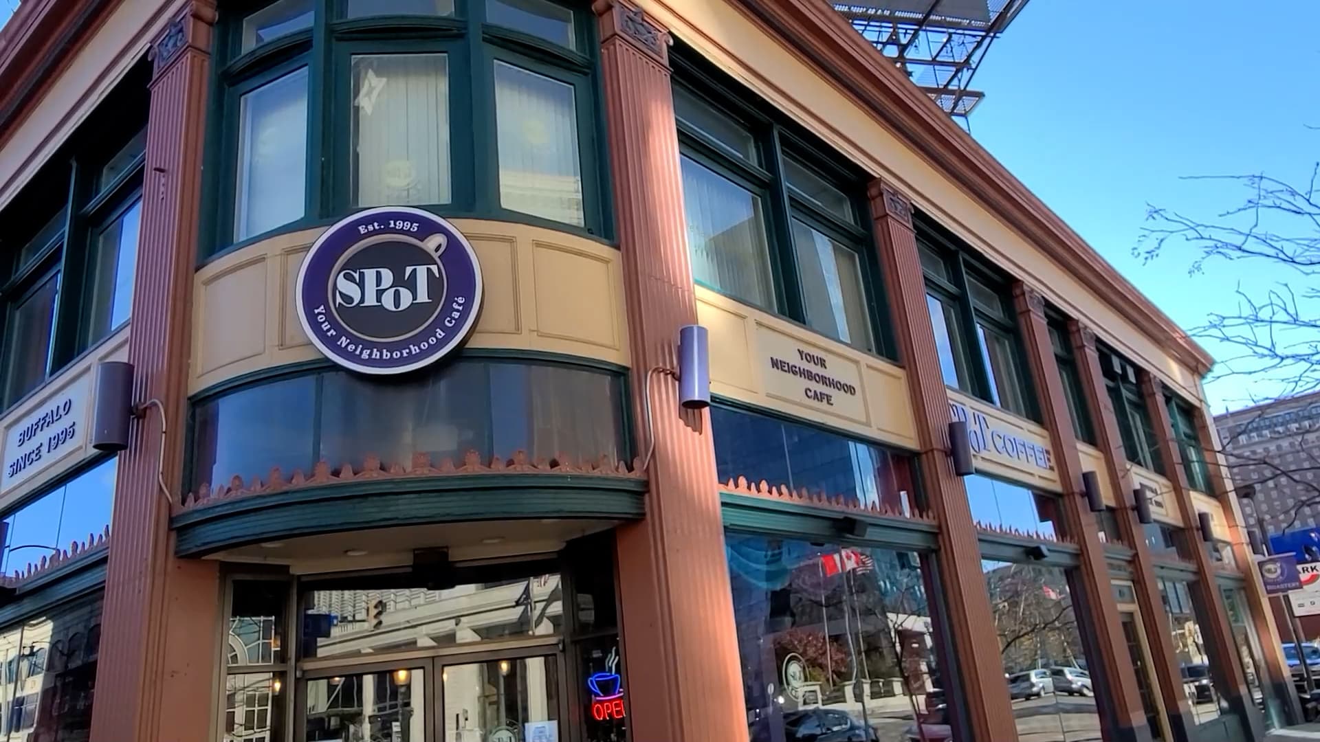 Storefront of SPoT Coffee Delaware/Chippewa, specialty coffee shop in Buffalo