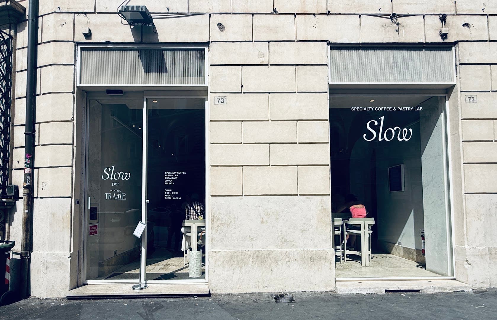 Storefront of Slow - Specialty Coffee & Pastry Lab, specialty coffee shop in Rome