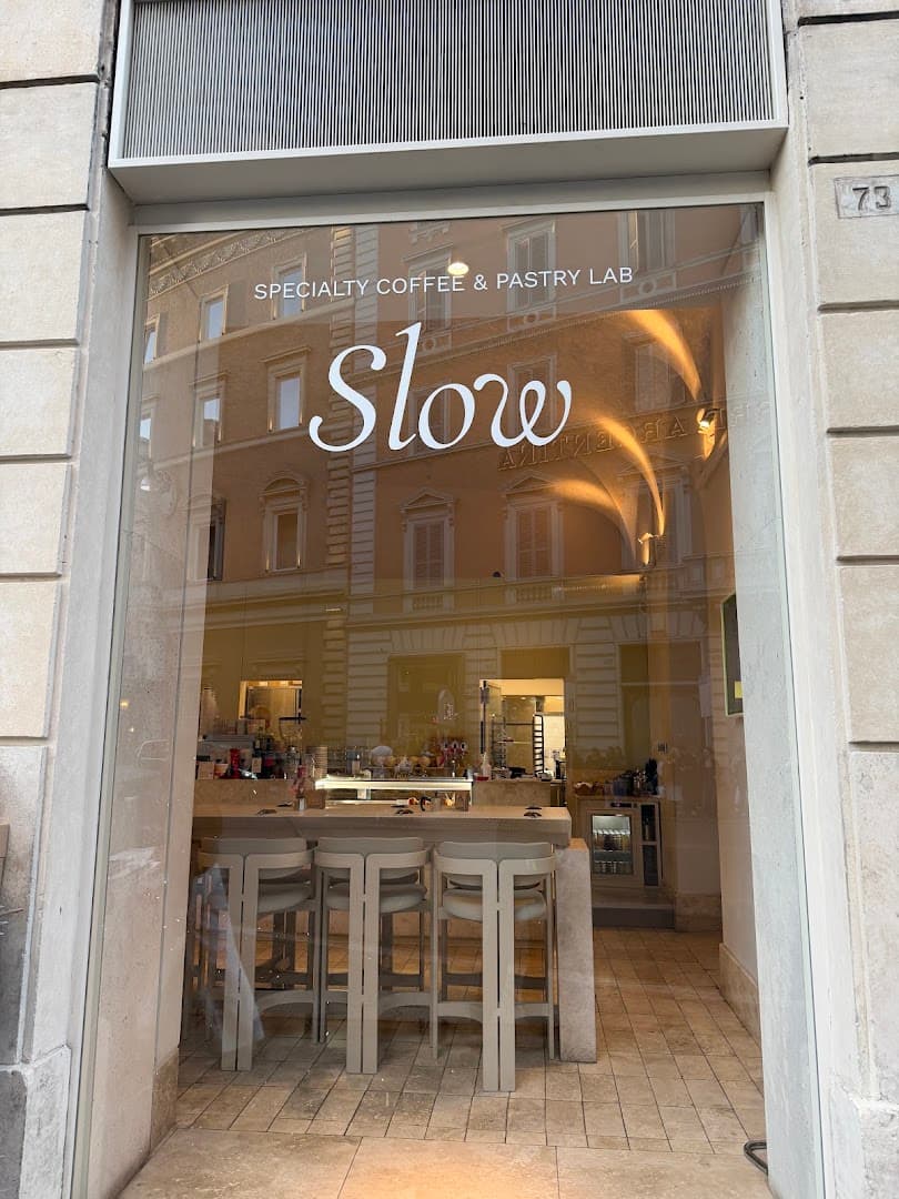 Storefront of Slow - Specialty Coffee & Pastry Lab, specialty coffee shop in Rome