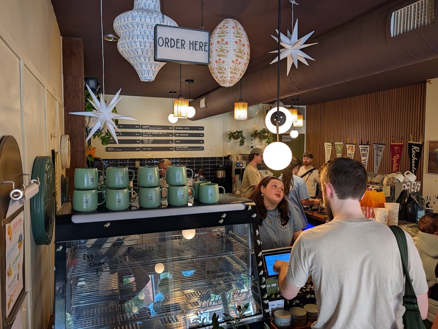 Interior of Kovella Coffee, specialty coffee shop in Rochester