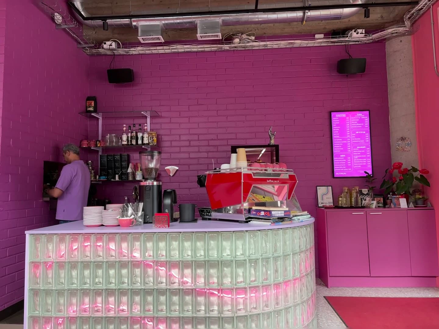 Interior of Outrun Cafe, specialty coffee shop in Helsinki