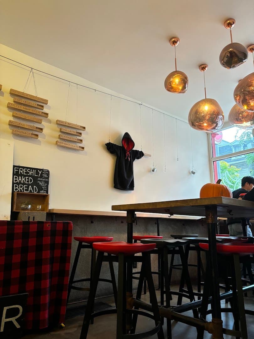 Interior of HotBlack Coffee, specialty coffee shop in Toronto