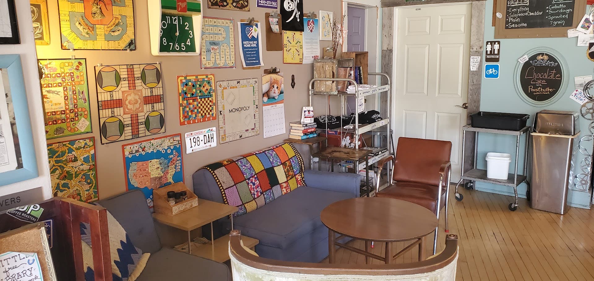 Interior of Sprocket Cafe, specialty coffee shop in Milwaukee