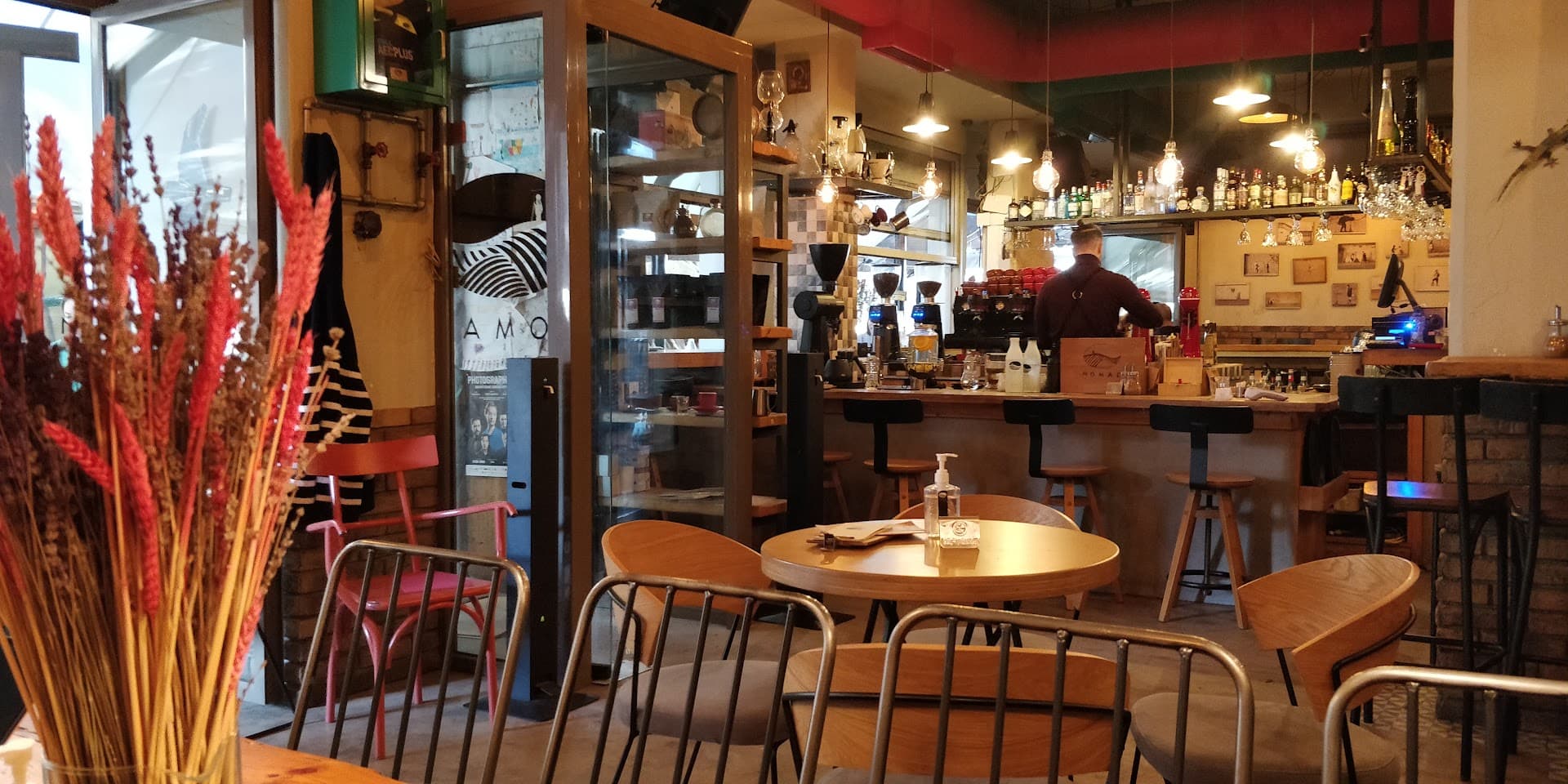 Interior of Nomad, specialty coffee shop in Athens