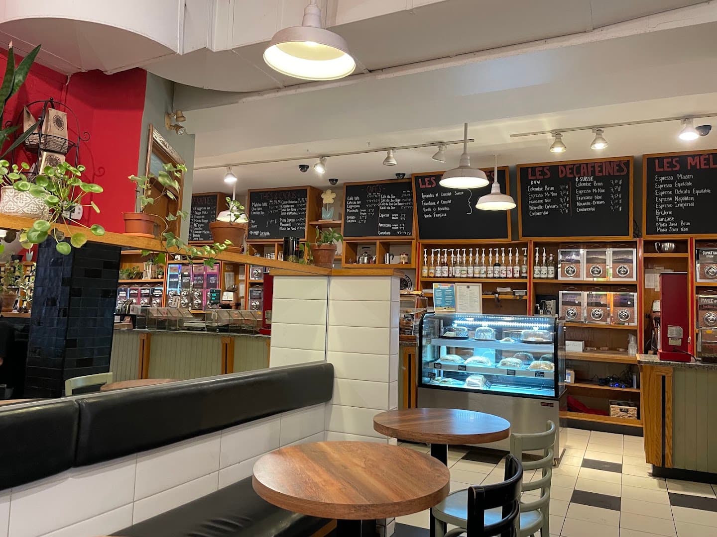 Interior of Brûlerie St-Denis, specialty coffee shop in Montreal