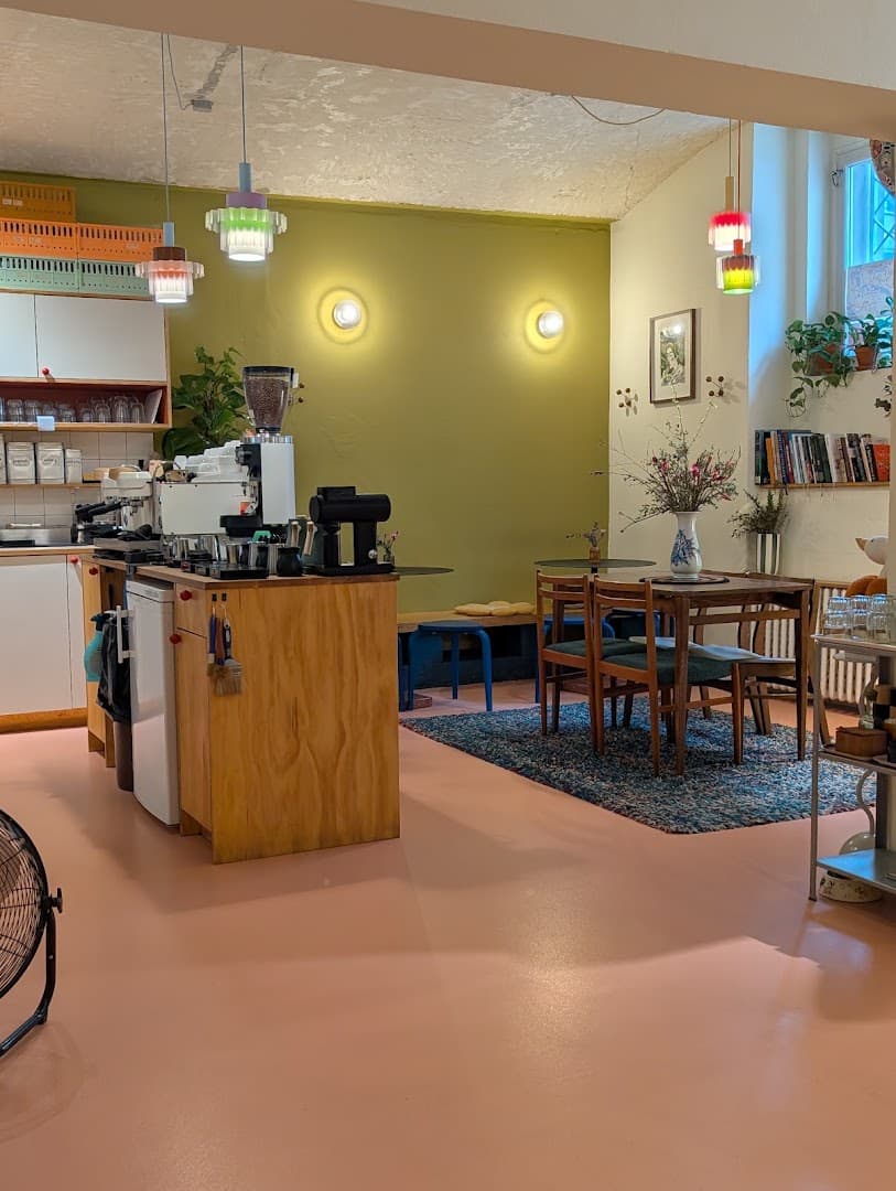 Interior of may cafe, specialty coffee shop in Prague
