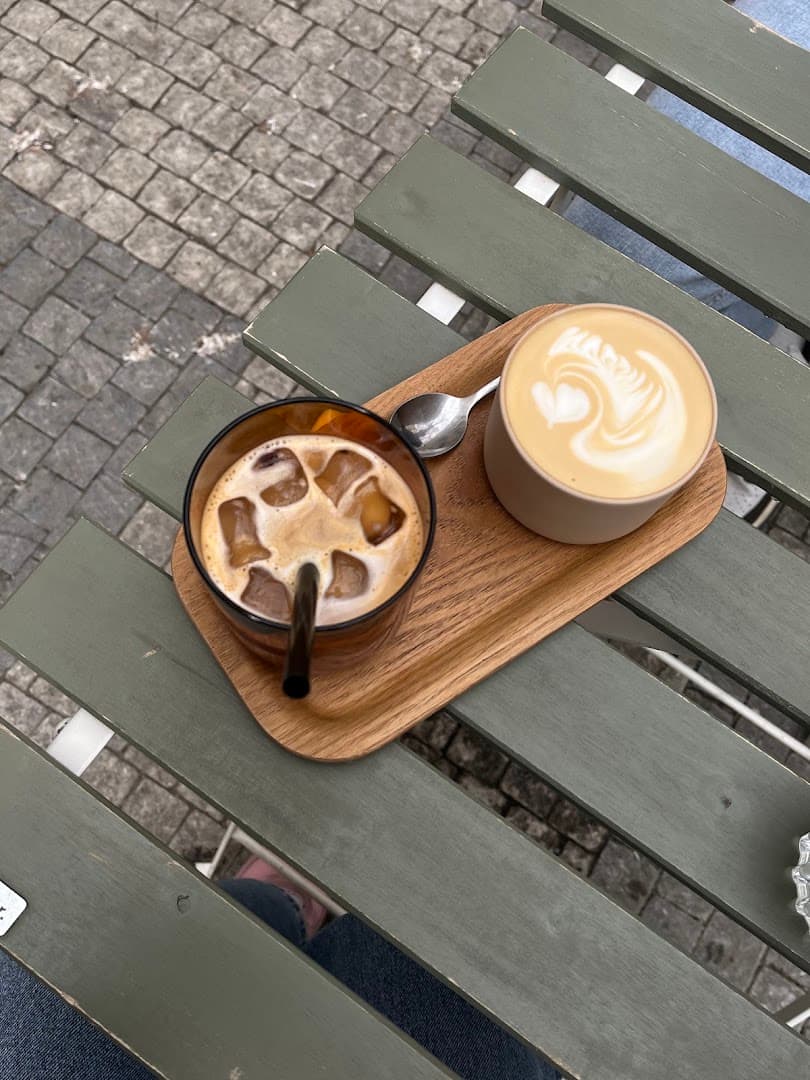 Coffee at may cafe, specialty coffee shop in Prague
