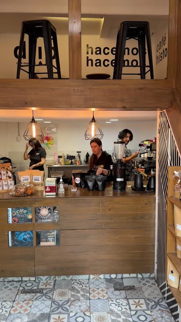 Interior of Drip Specialty Coffee, specialty coffee shop in Mexico City