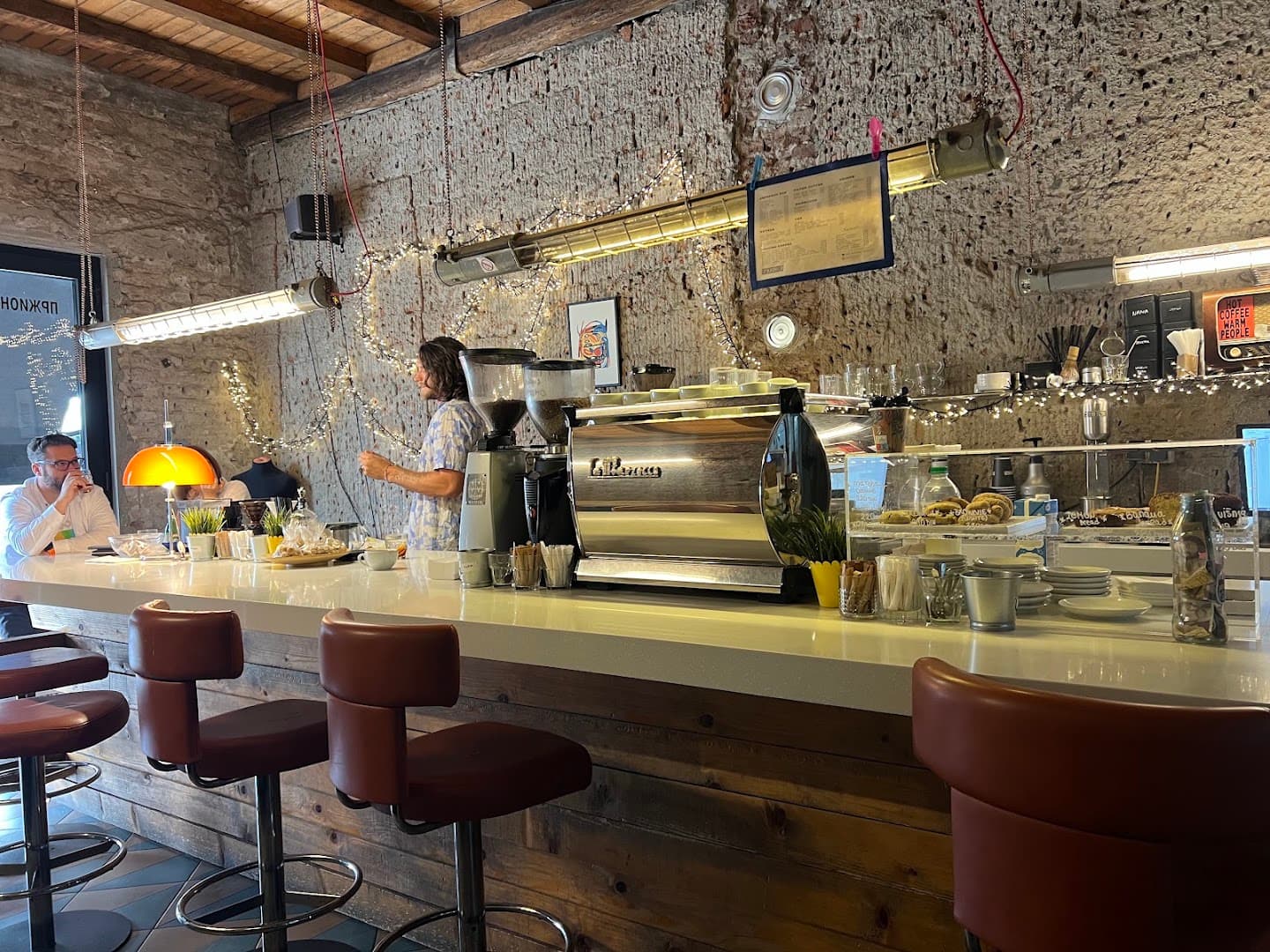 Interior of Pržionica, specialty coffee shop in Belgrade