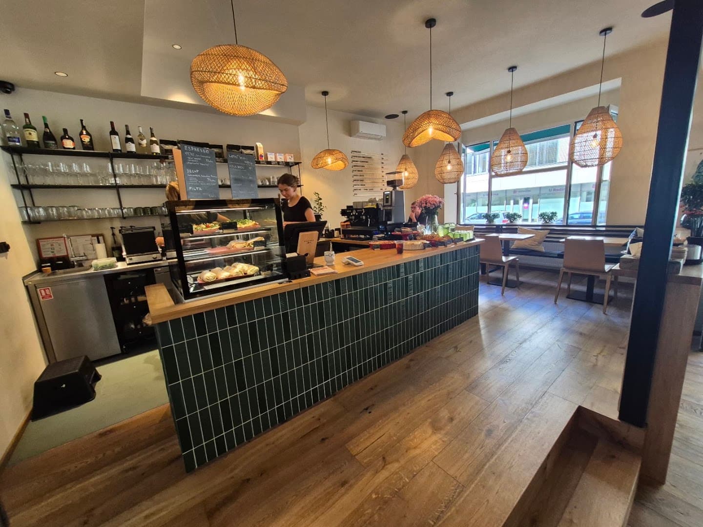 Interior of Kafe Oliva, specialty coffee shop in Prague