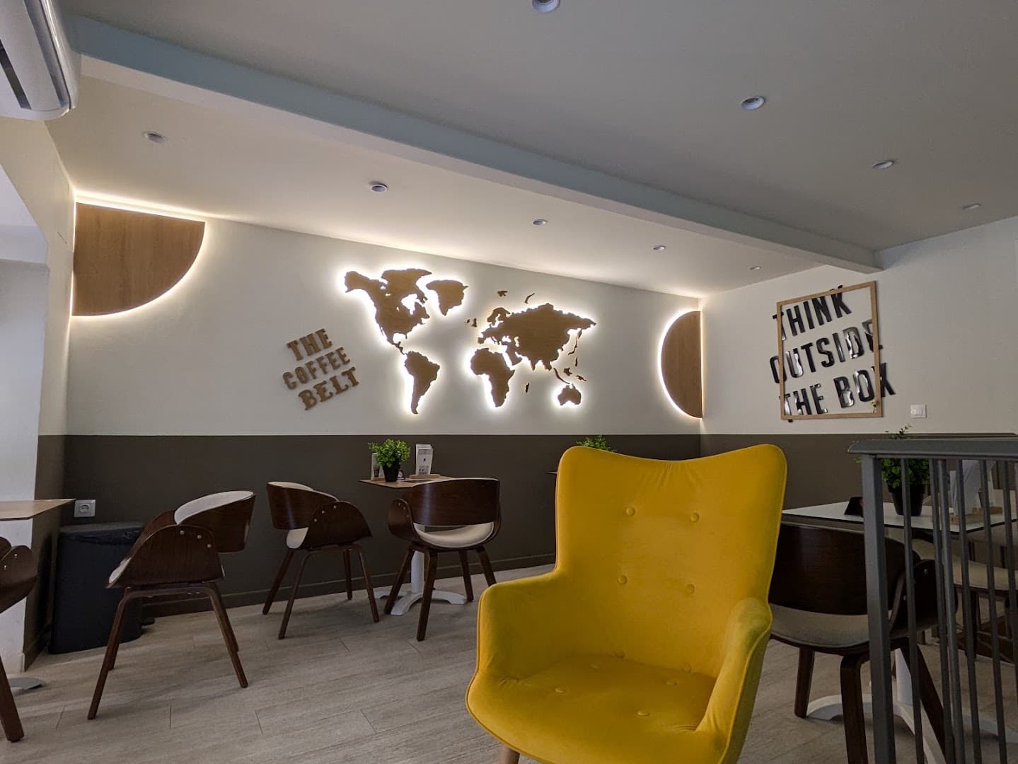 Interior of Coffee Lab Thissio, specialty coffee shop in Athens