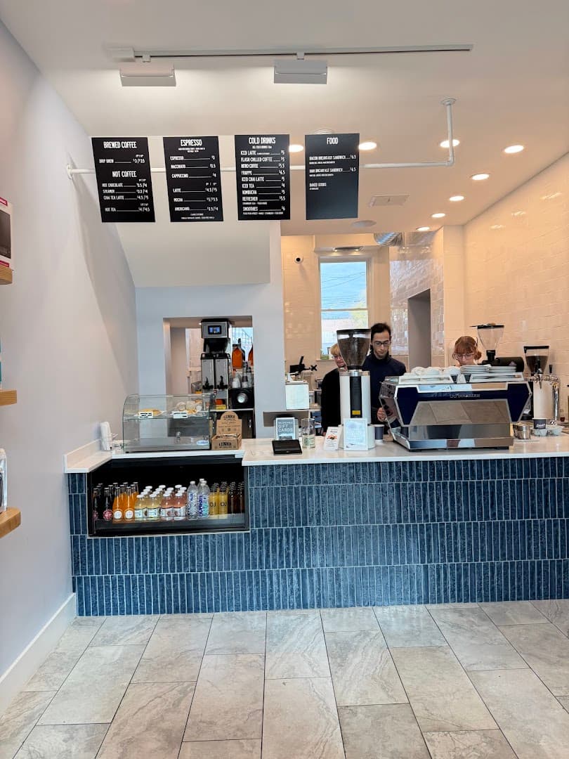 Interior of Denim Coffee, specialty coffee shop in Lancaster