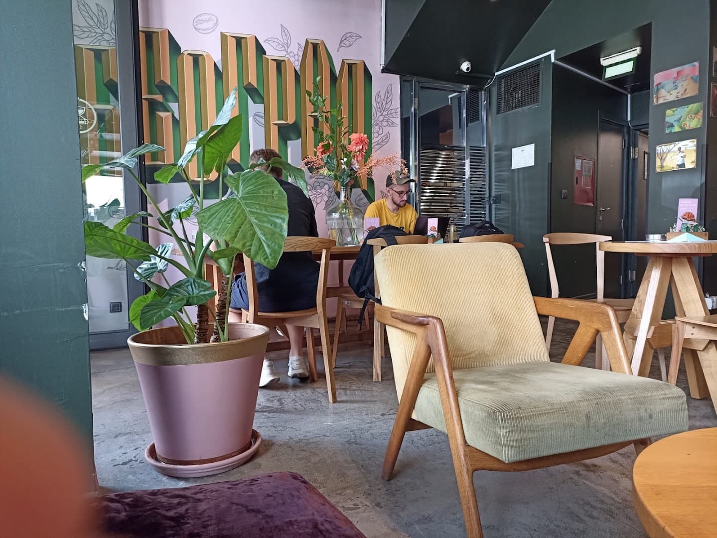 Interior of Kafeterija Čarli Čaplin, specialty coffee shop in Belgrade