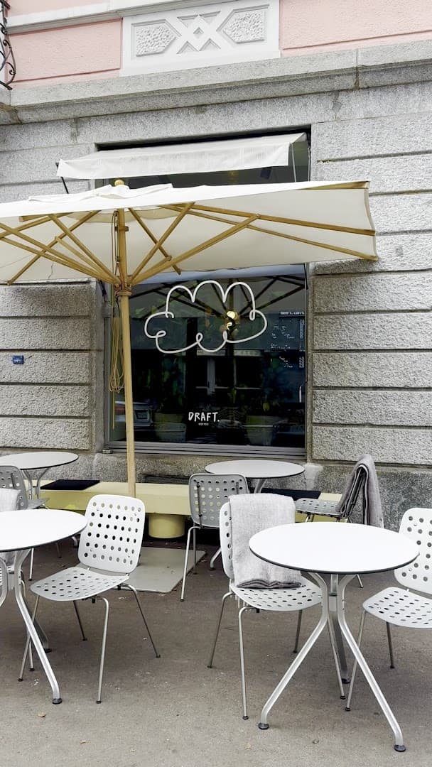 Storefront of DRAFT. Coffee Zurich, specialty coffee shop in Zurich