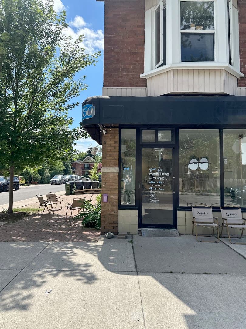 Storefront of Dopapen Coffee @ Greek Town, specialty coffee shop in Toronto
