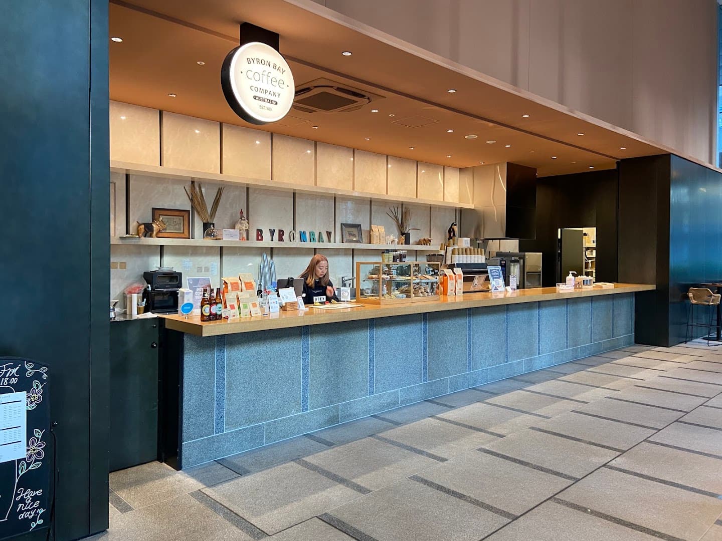 Interior of Byron Bay Coffee Company, specialty coffee shop in Tokyo