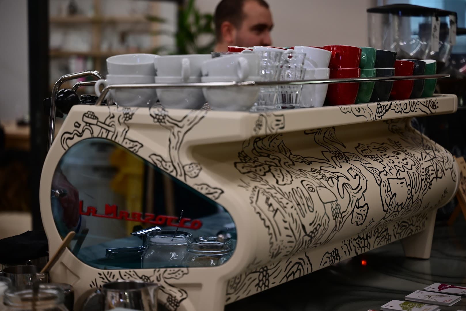 Interior of Cafeistas, specialty coffee shop in Athens