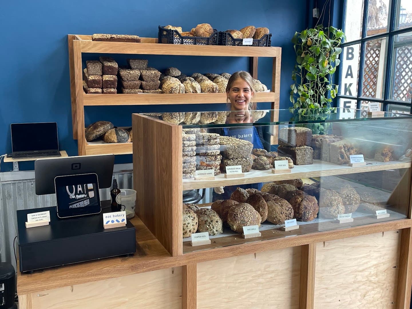 Interior of Oat Bakery, specialty coffee shop in Santa Barbara