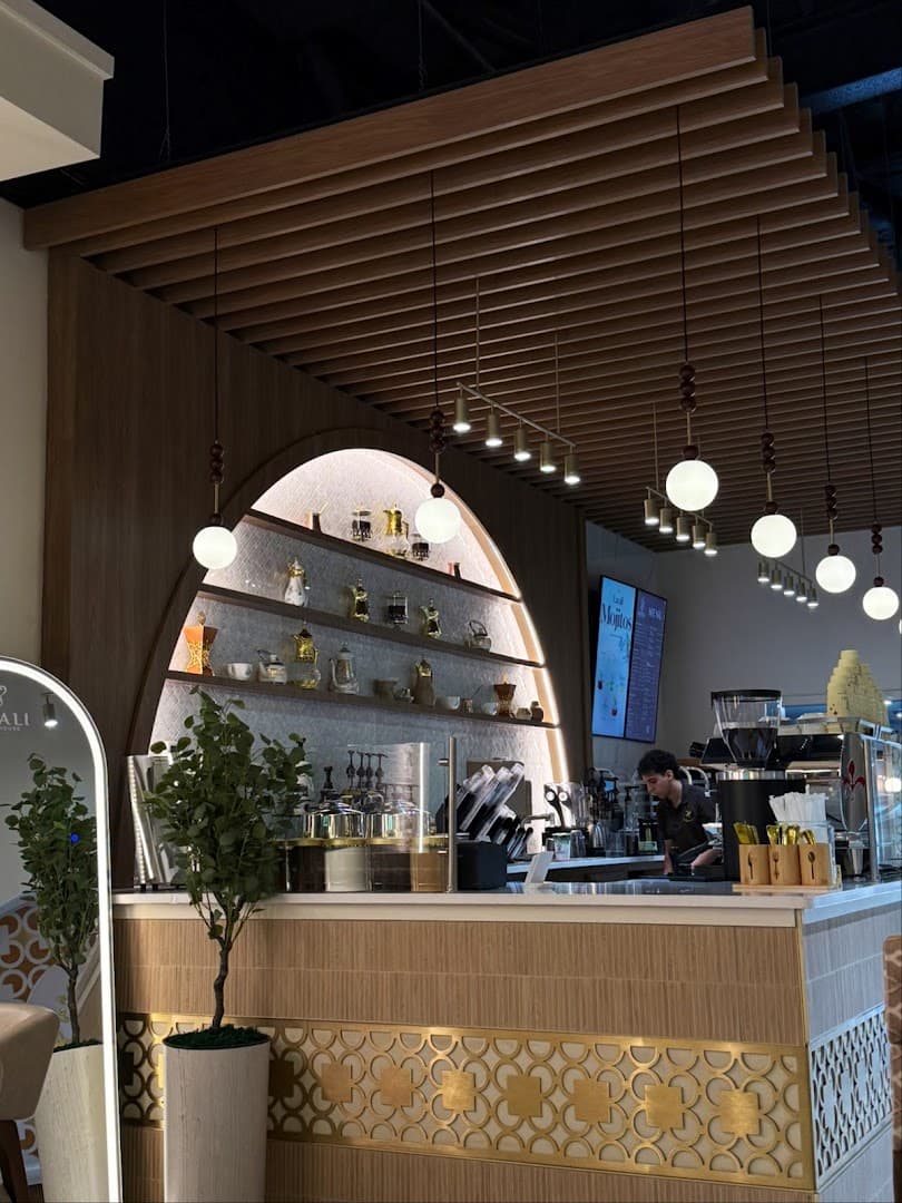 Interior of Layali Coffee House, specialty coffee shop in Rochester