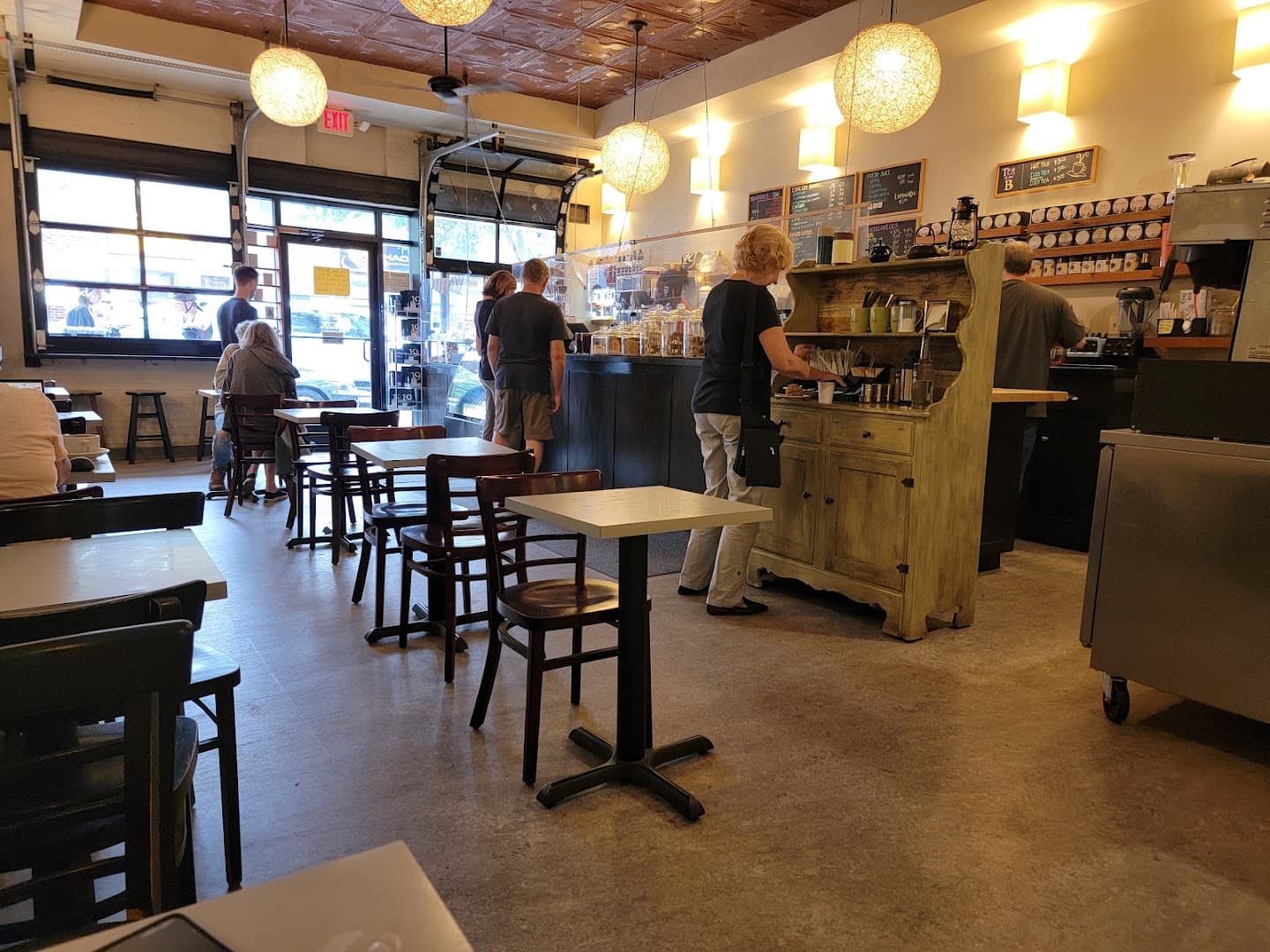 Interior of 61B Cafe, specialty coffee shop in Pittsburgh