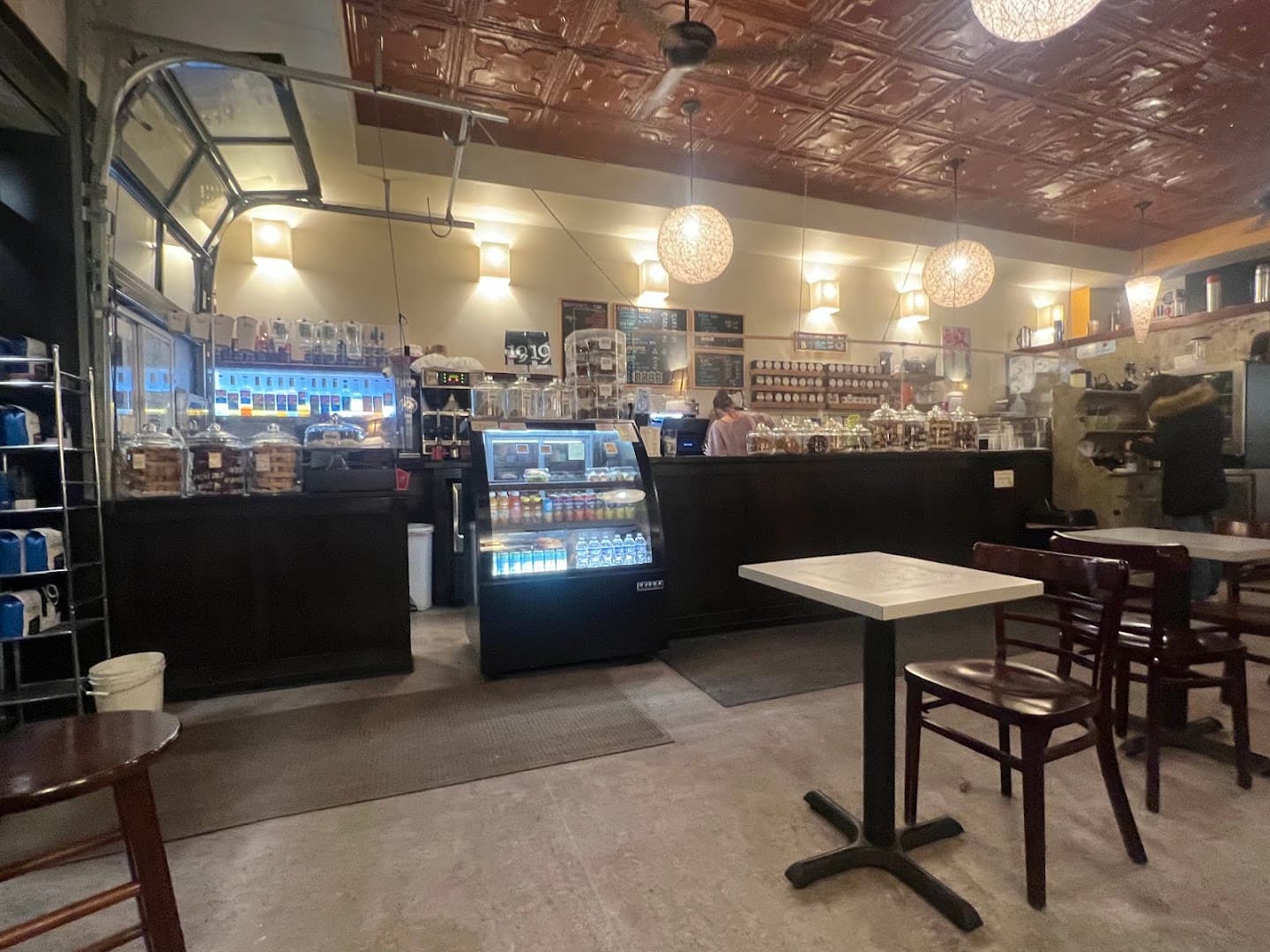 Interior of 61B Cafe, specialty coffee shop in Pittsburgh