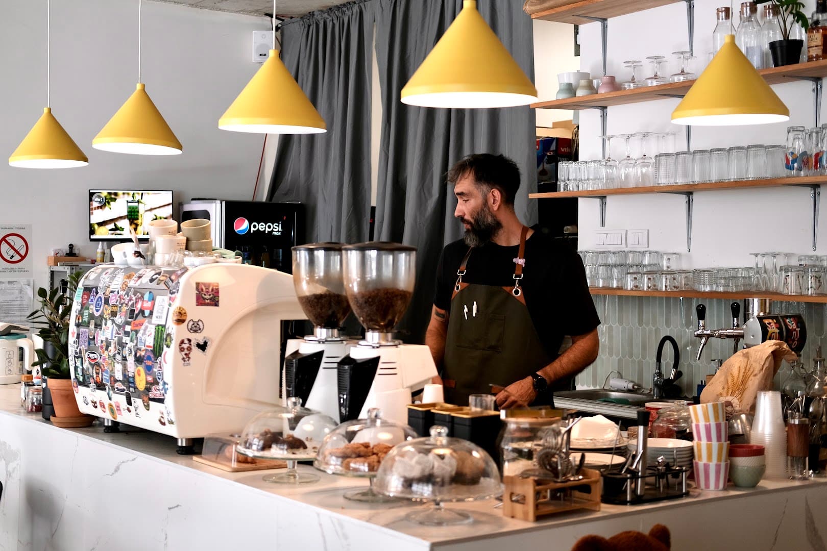 Interior of Noku Espresso and more, specialty coffee shop in Belgrade