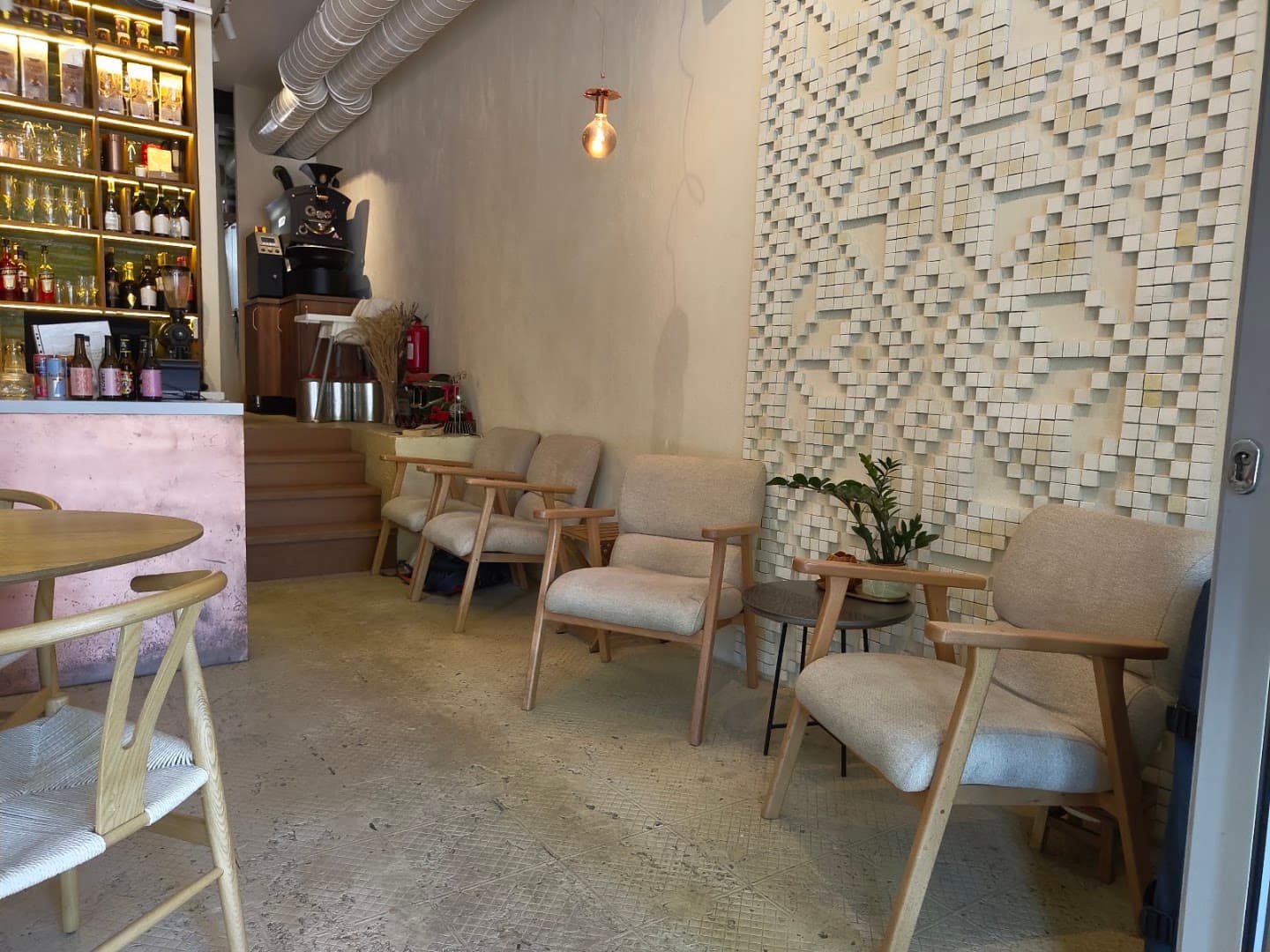 Interior of MATES coffee roasters food & wine, specialty coffee shop in Belgrade