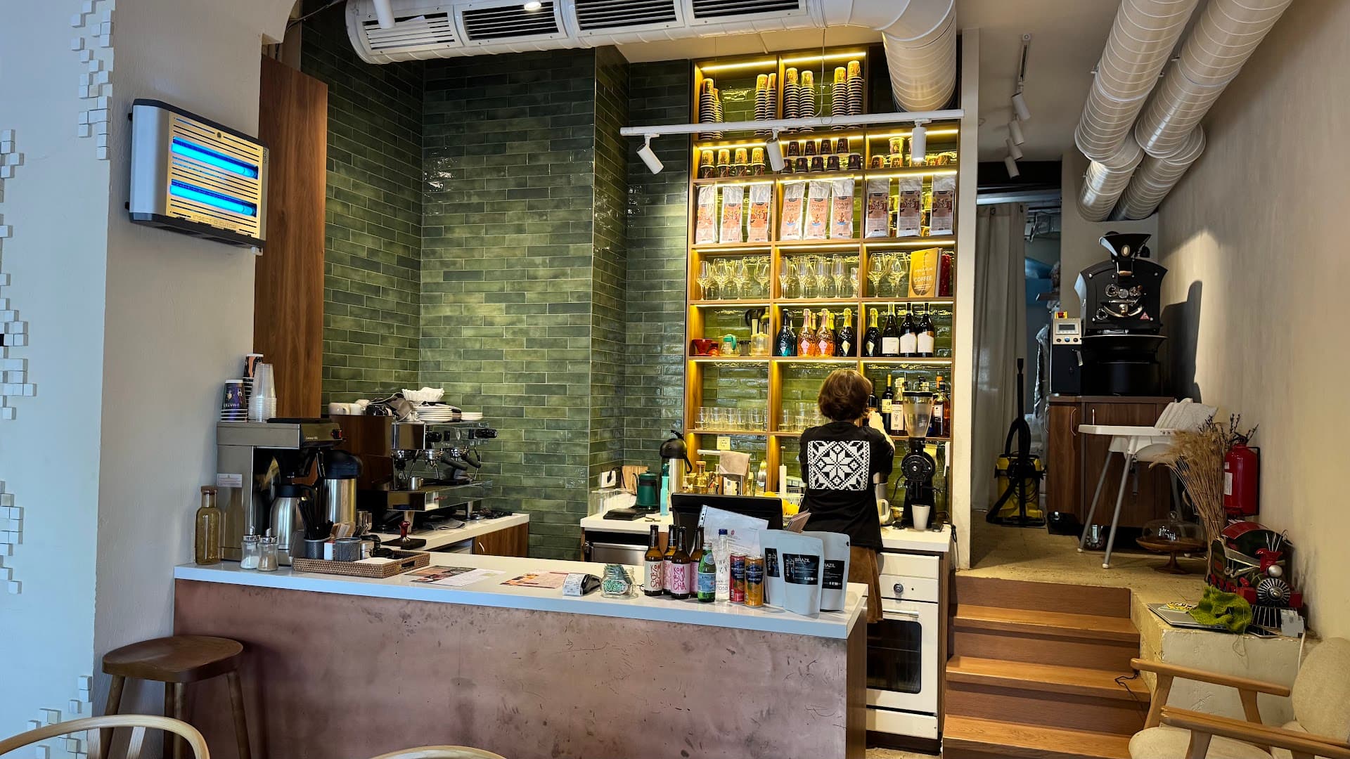 Interior of MATES coffee roasters food & wine, specialty coffee shop in Belgrade