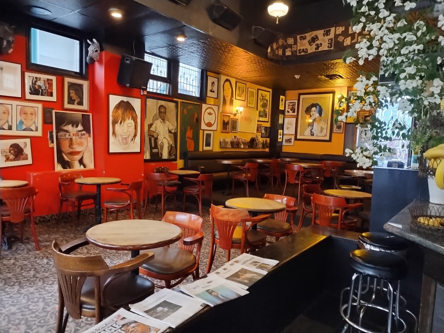 Interior of Java's Cafe, specialty coffee shop in Rochester