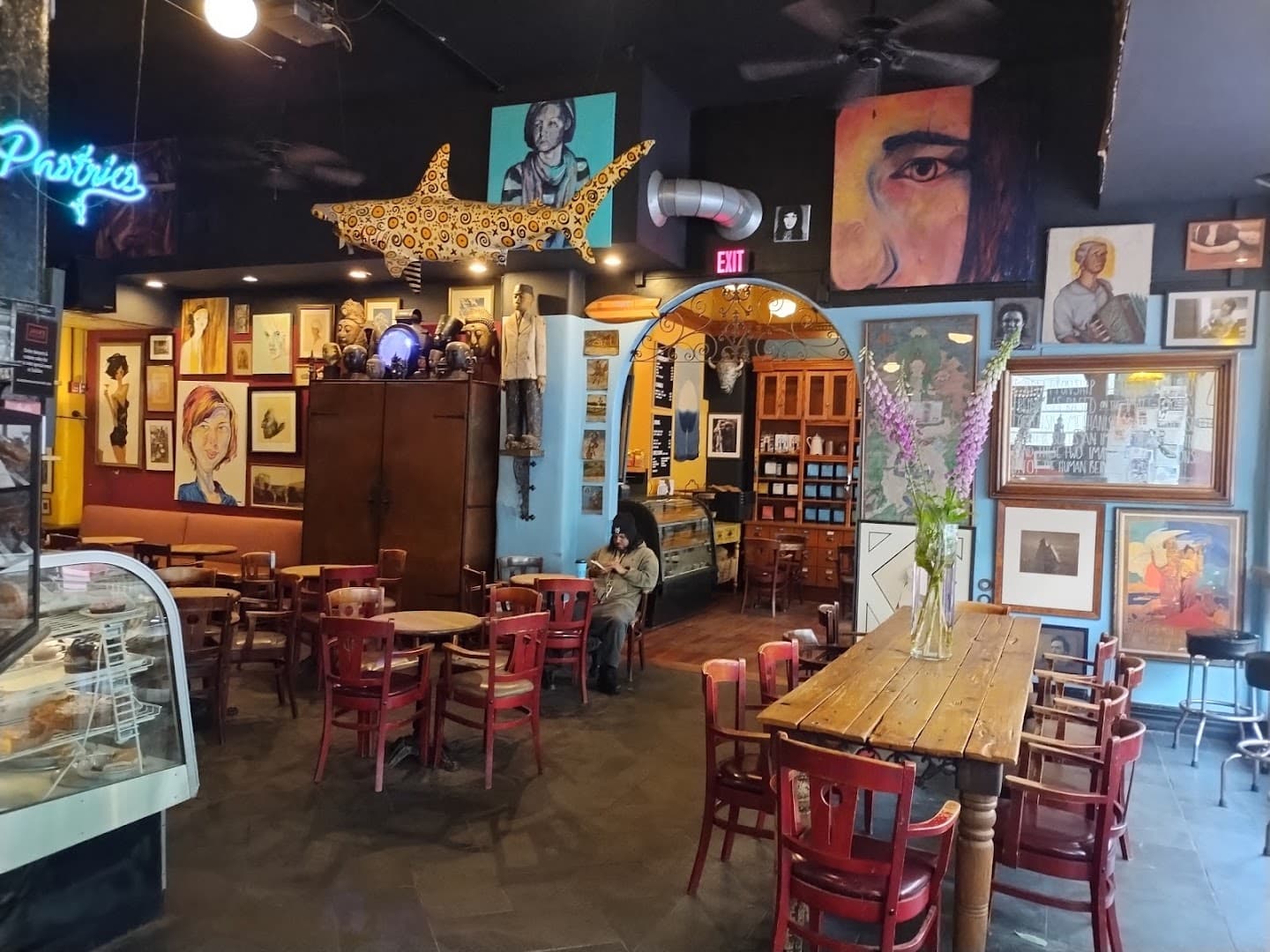 Interior of Java's Cafe, specialty coffee shop in Rochester