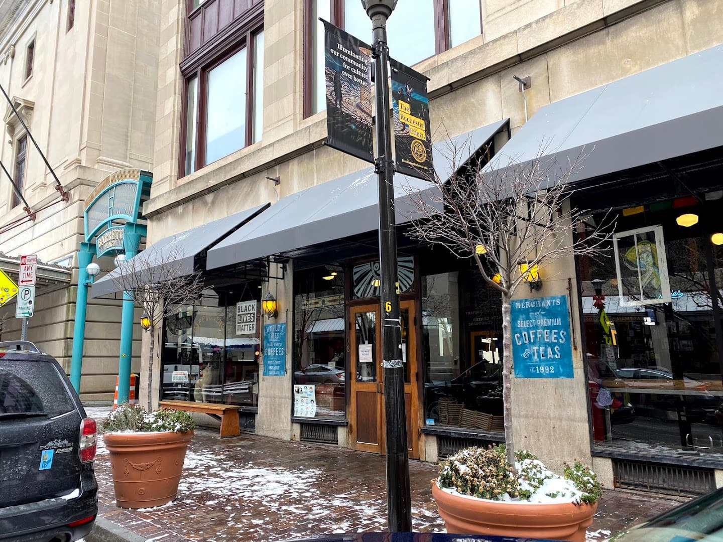 Storefront of Java's Cafe, specialty coffee shop in Rochester