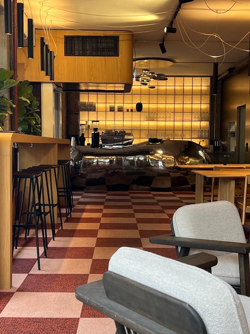 Interior of OKO, specialty coffee shop in Zurich