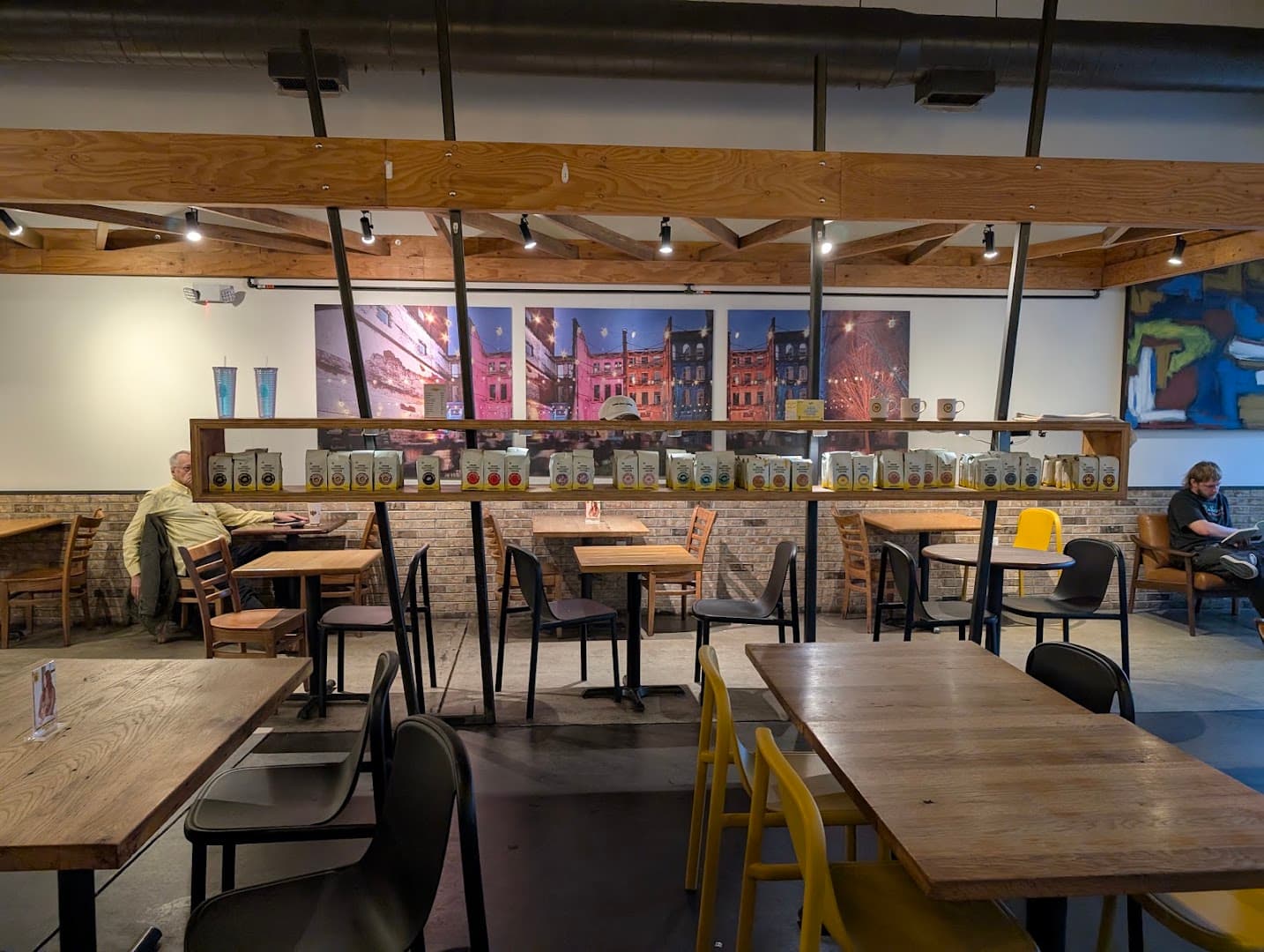 Interior of Heine Brothers Coffee, specialty coffee shop in Louisville