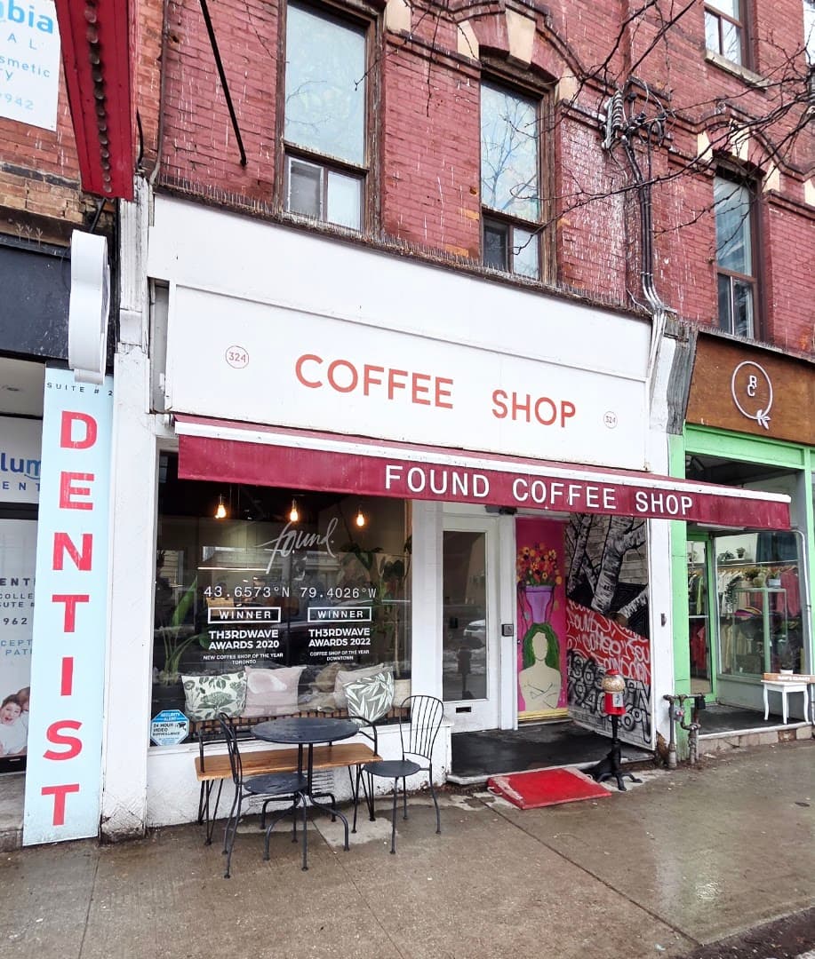 Storefront of Found Coffee | College, specialty coffee shop in Toronto