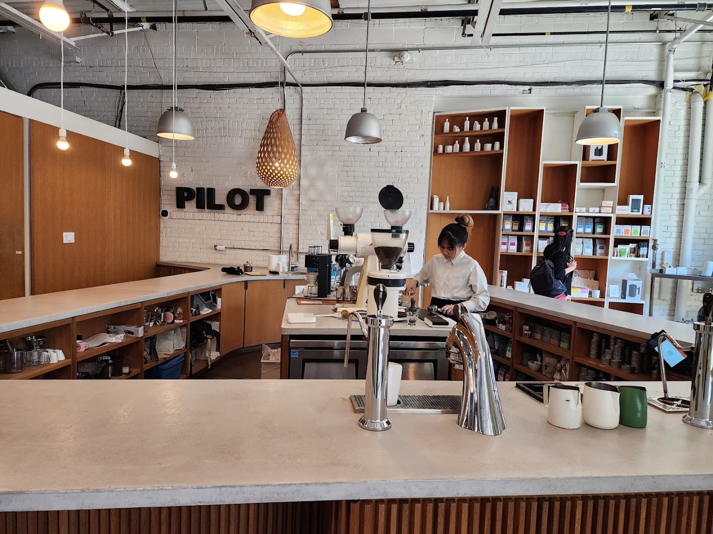 Interior of Pilot Coffee Roasters, specialty coffee shop in Toronto
