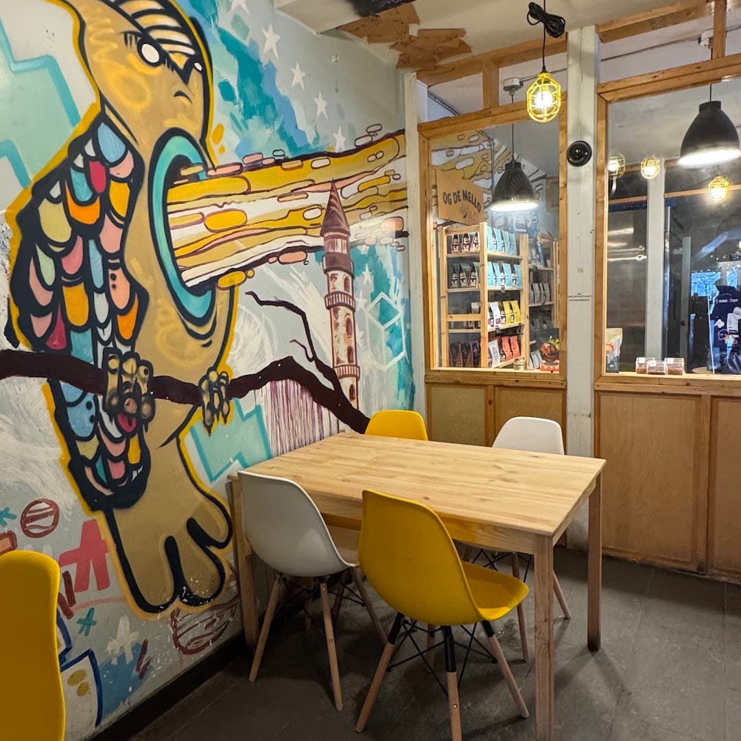 Interior of De Mello Coffee, specialty coffee shop in Toronto