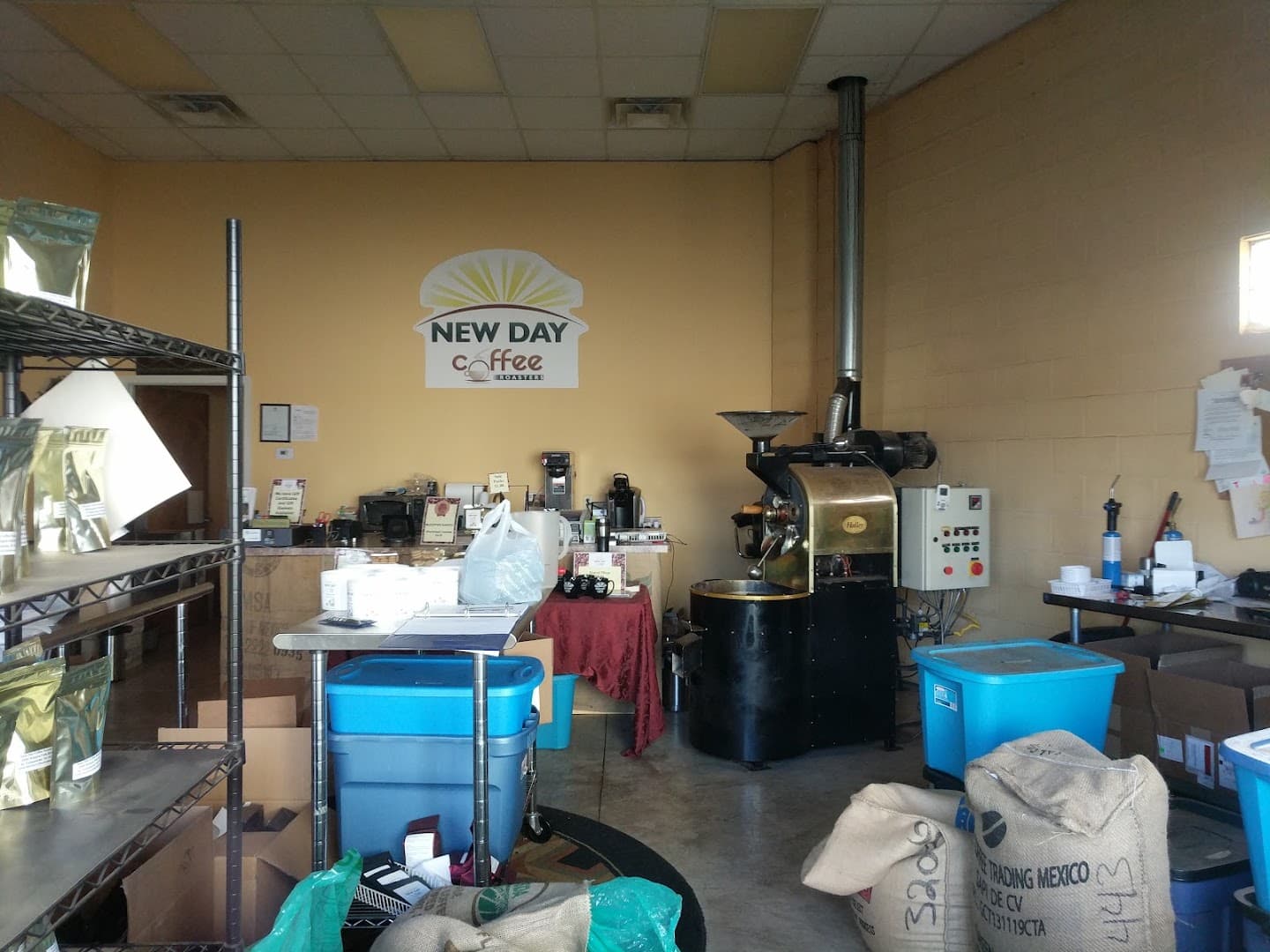Interior of New Day Coffee Roasters, specialty coffee shop in Buffalo